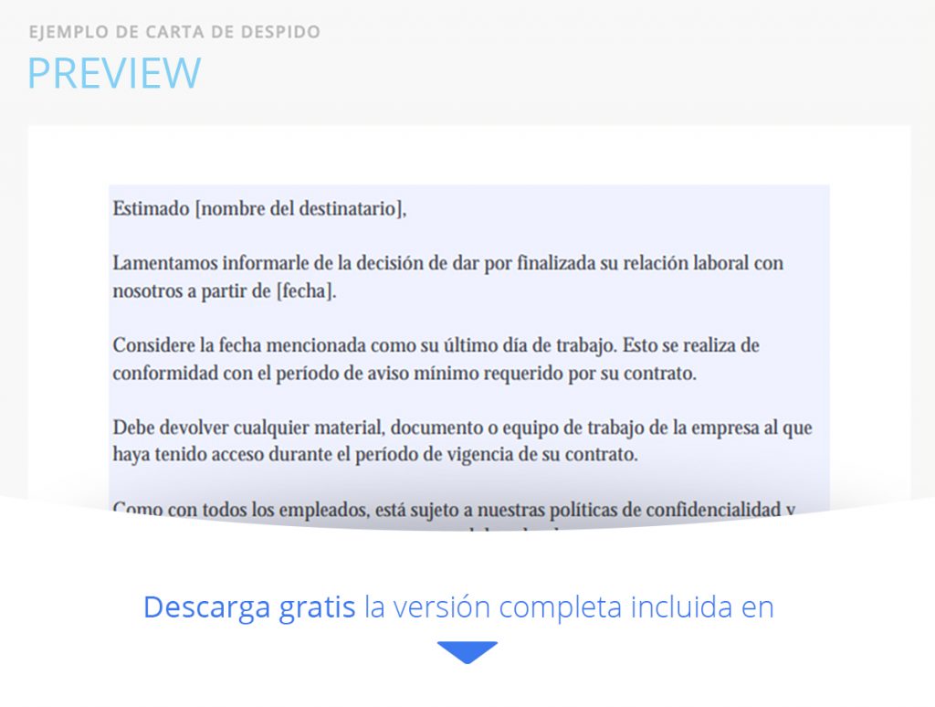 Modelo de carta de despido  Cómo redactarla con éxito