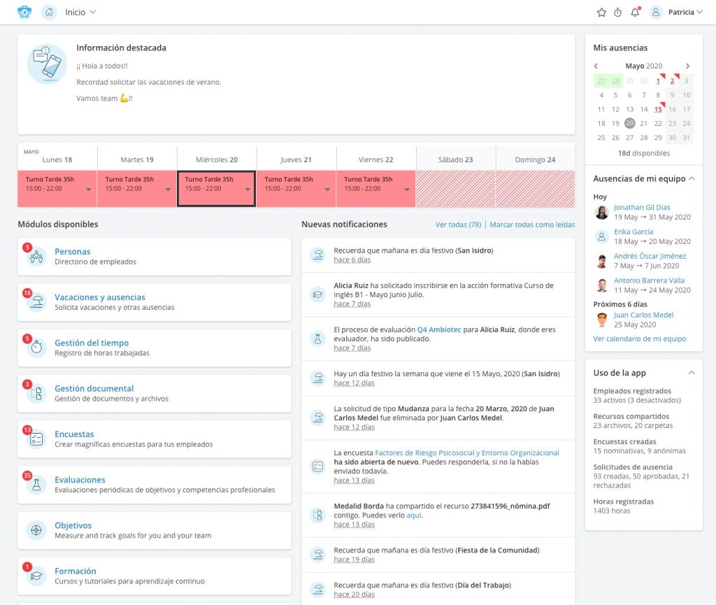 Portal del empleado para recursos humanos