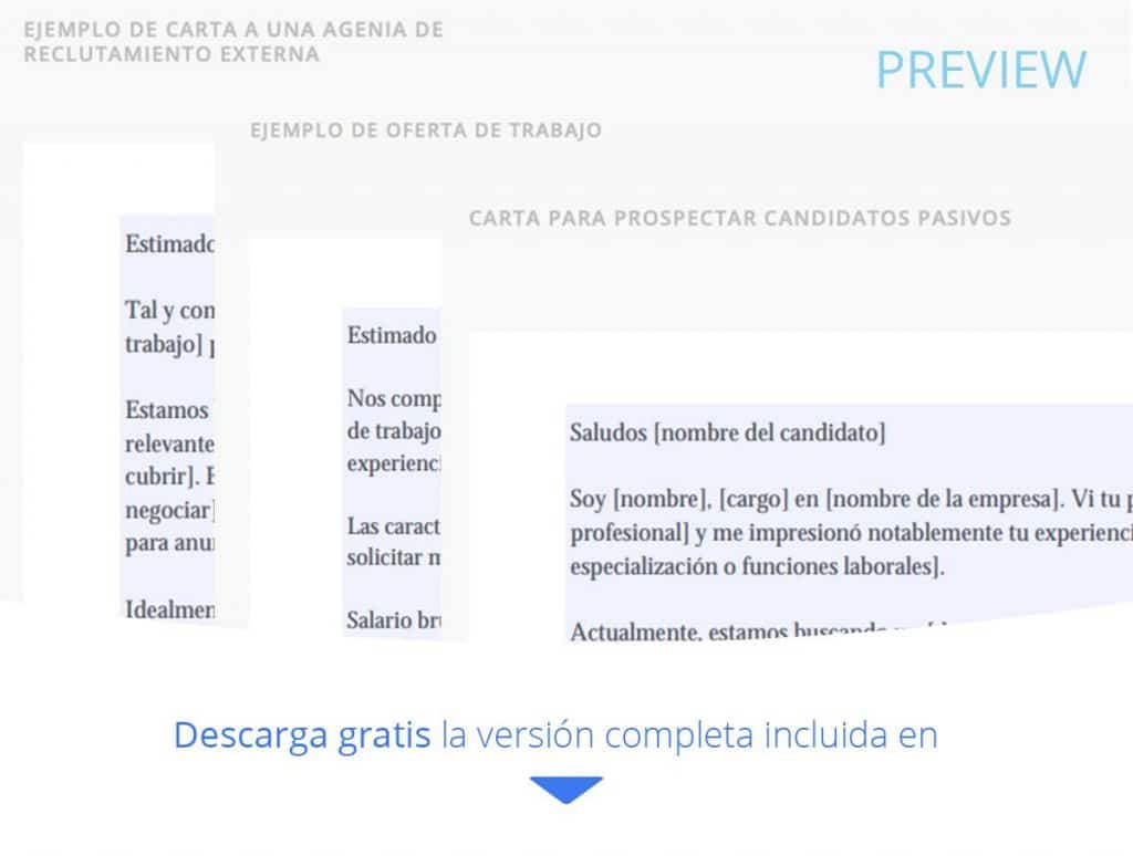 cartas, email o notificaciones necesarias para reclutamiento interno y externo