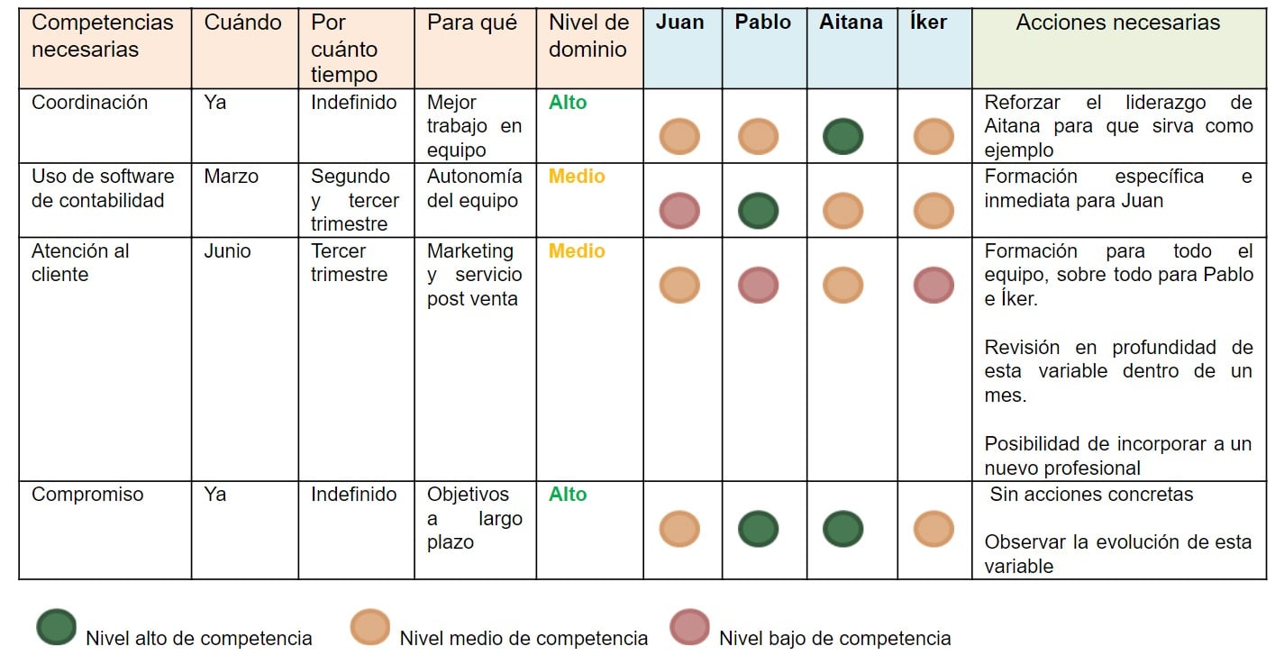 Matriz de competencias ejemplo