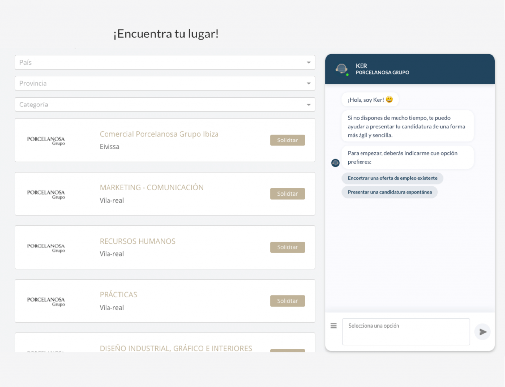Software de selección de personal con Comunicación y contacto con el Candidato