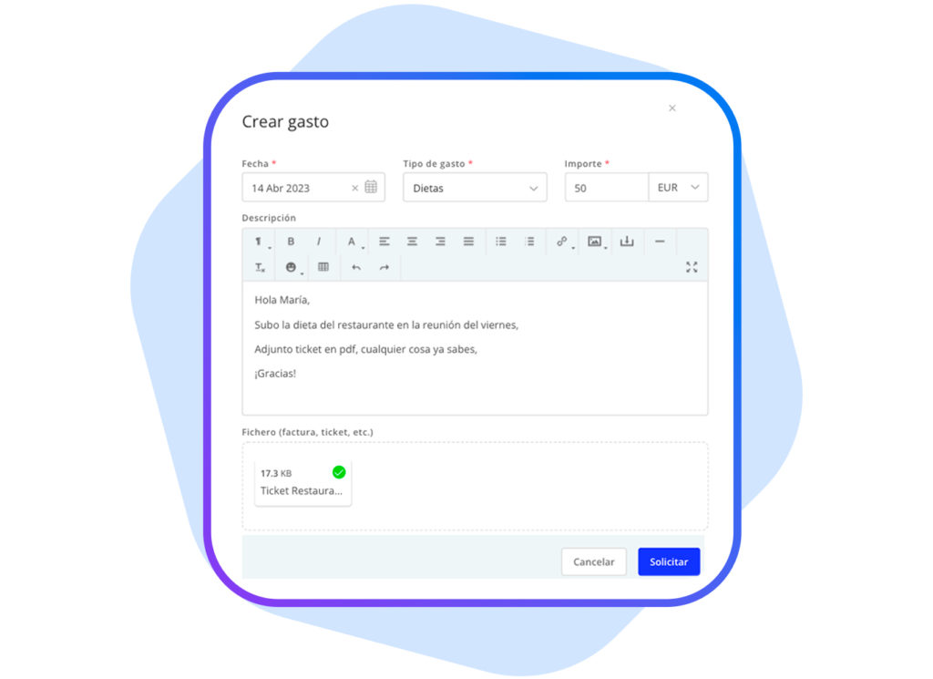 Gestión de gastos en una empresa
