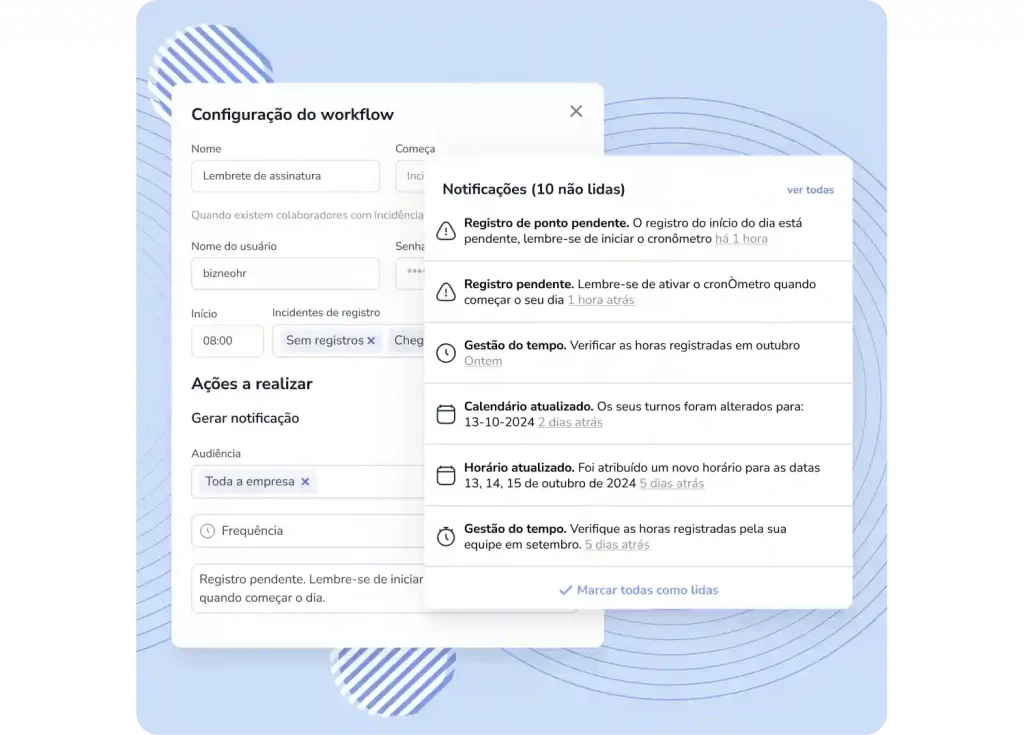 workflows para controle de ponto