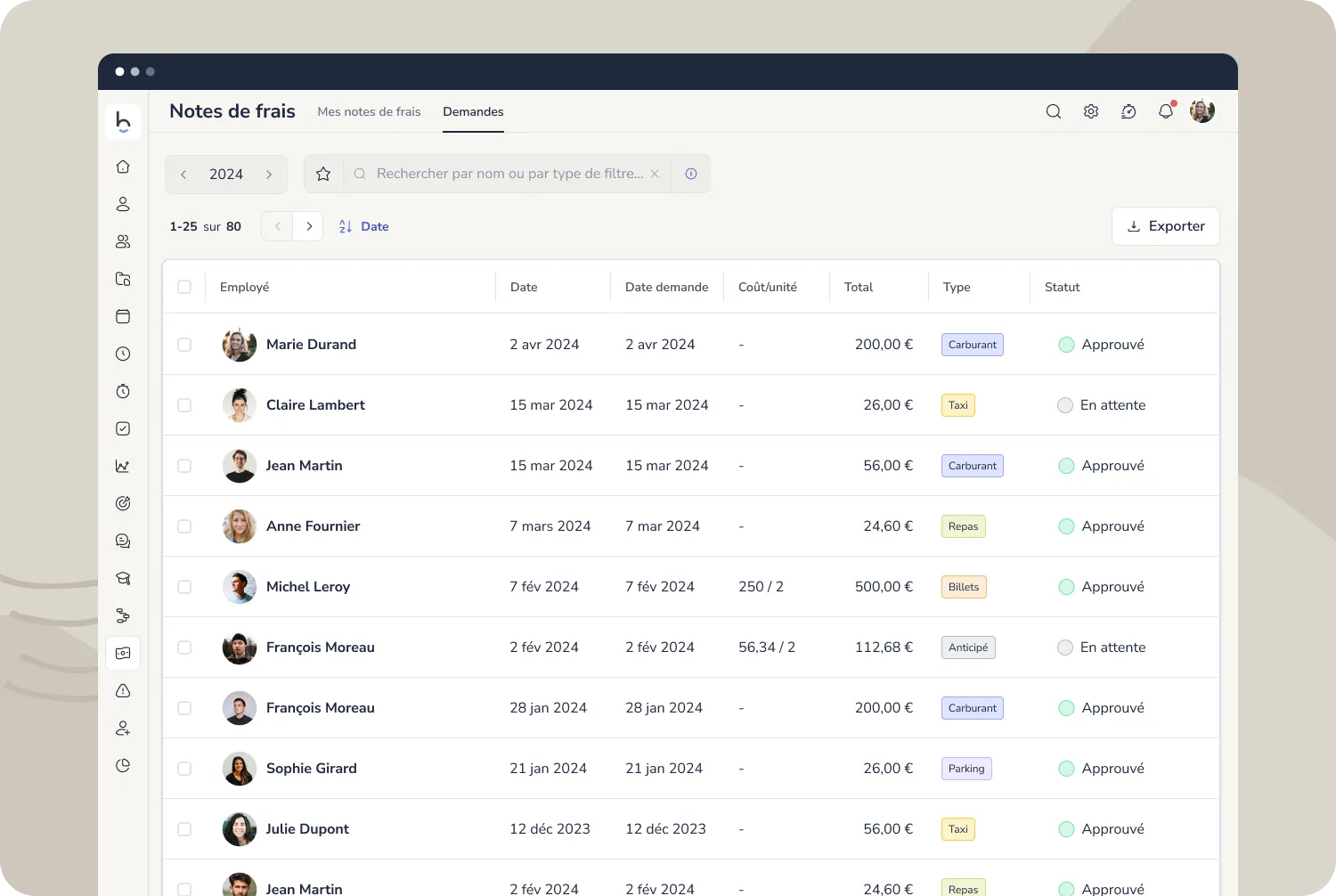 Logiciel de gestion des notes de frais