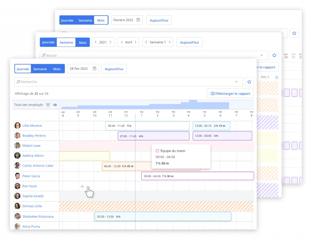 contrôle des plannings et horaires