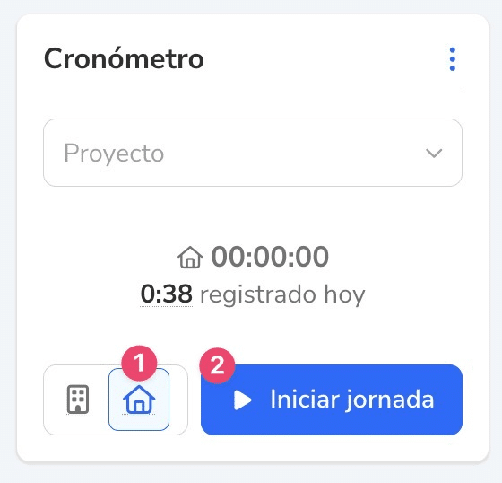 Cronométro para fichar en el trabajo
