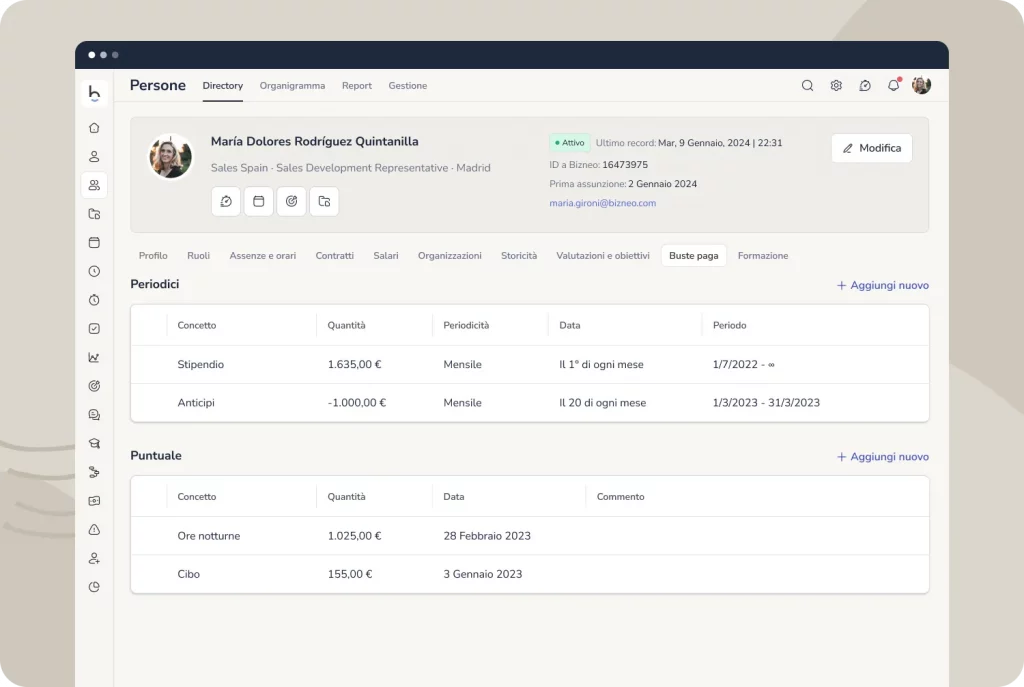 Software di gestione paghe flusso di pagamento