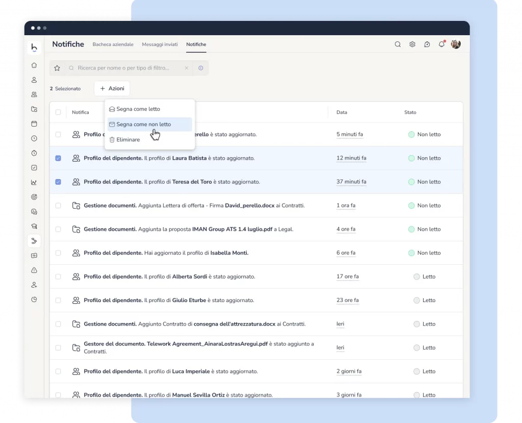 Sistema di workflow con notifiche