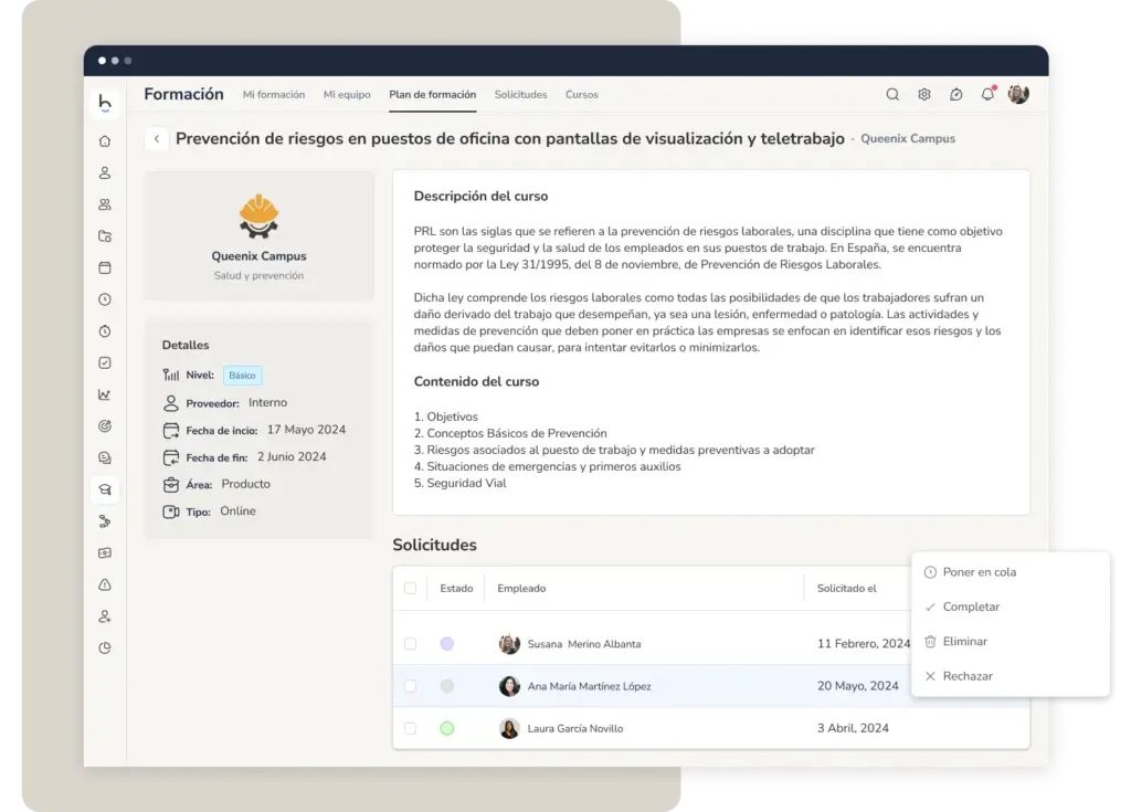 Gestión de la formación empresarial