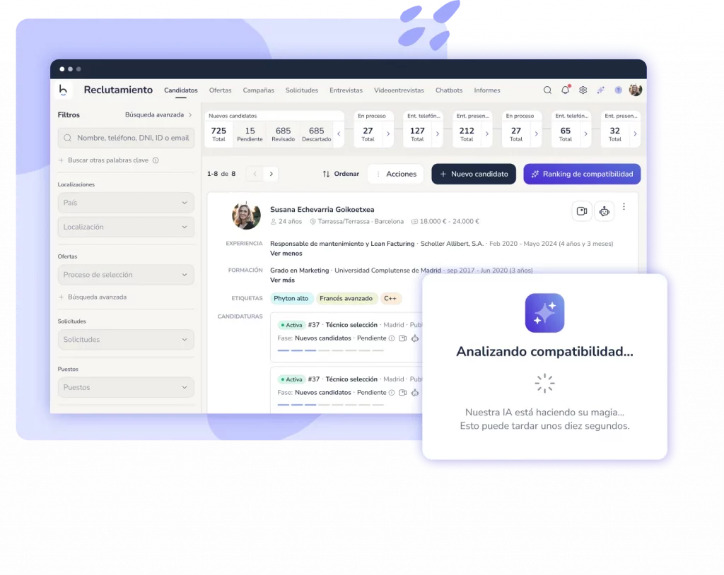 Software de reclutamiento y selección con Inteligencia Artificial