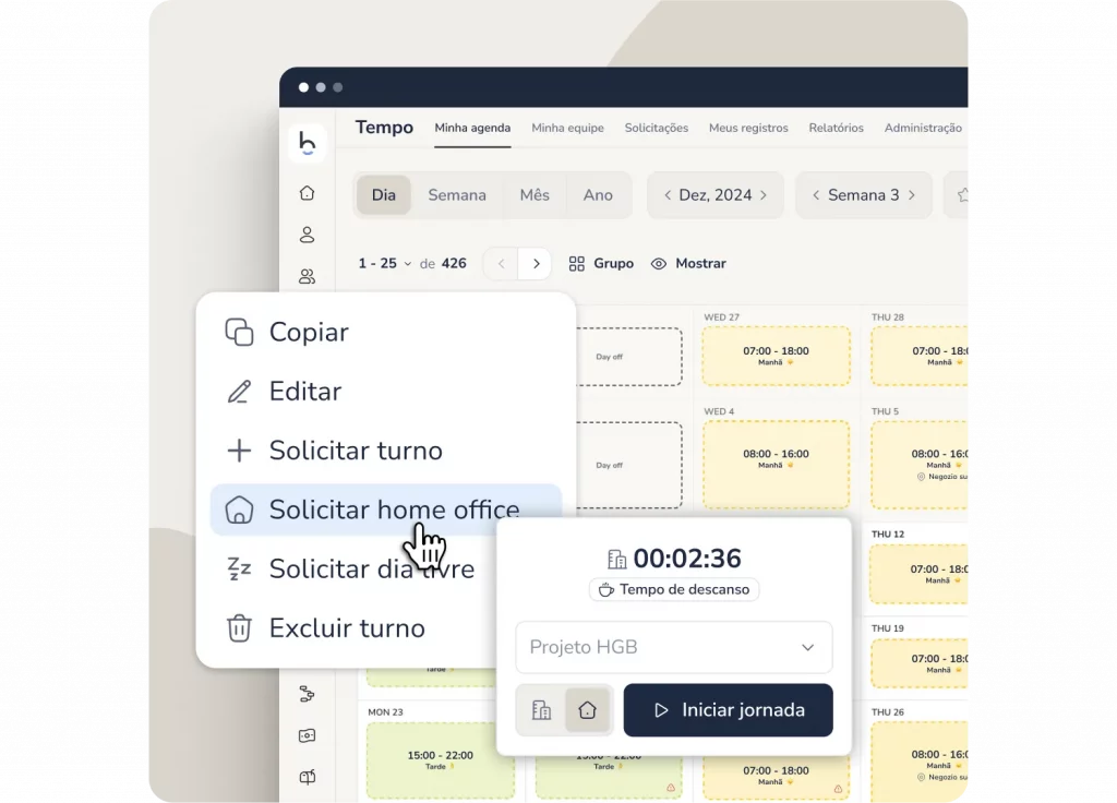 Registro de ponto teletrabalho