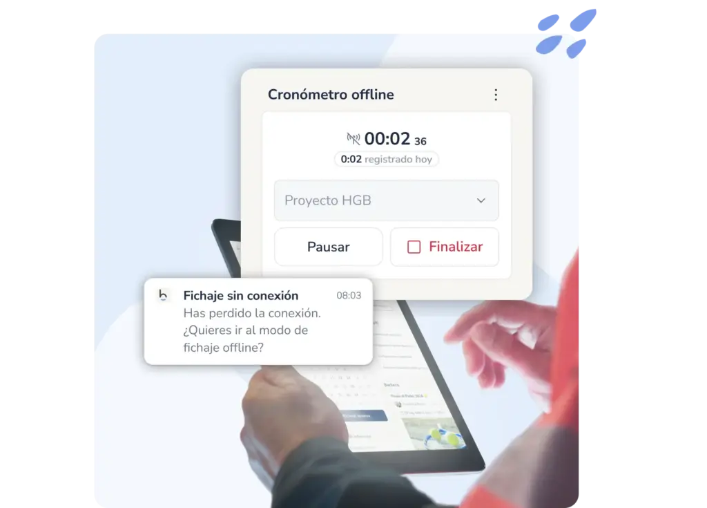 Fichaje offline y sin conexión
