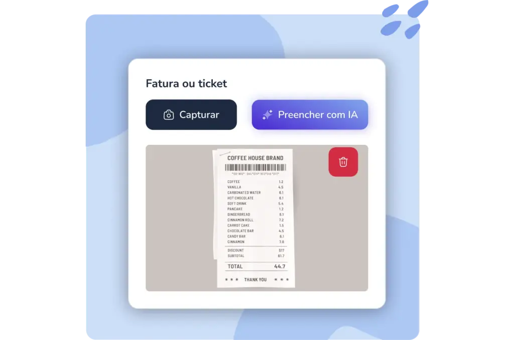 software com OCR na gestão de despesas