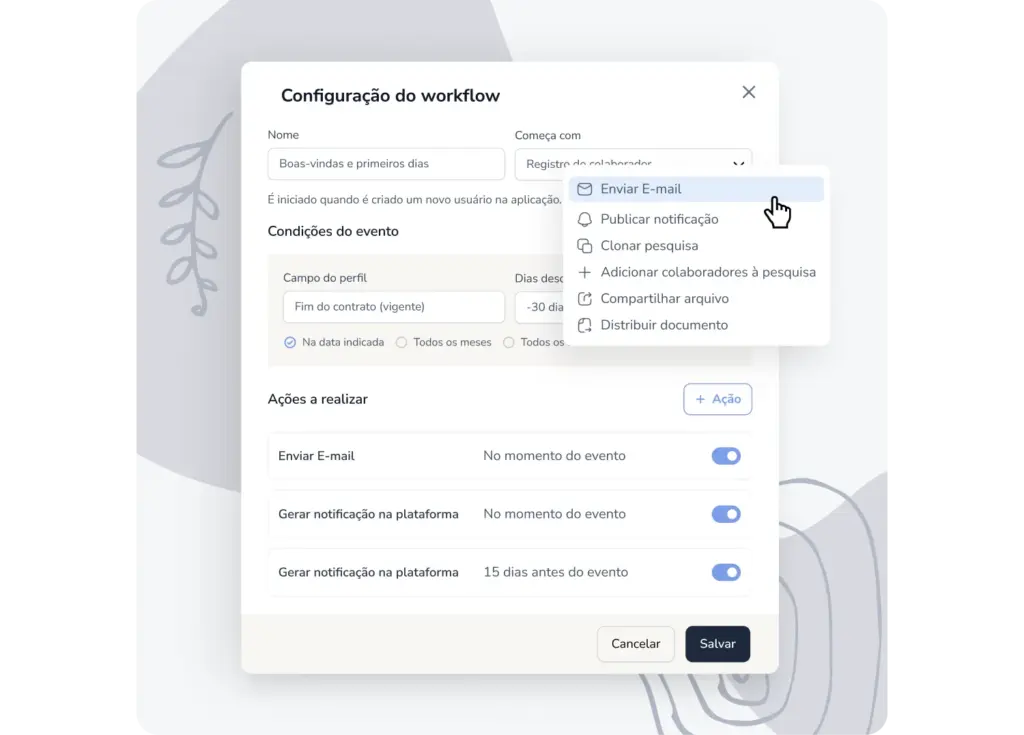 configuraçao de workflows